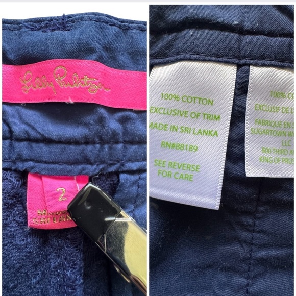 Lilly Pulitzer Navy Blue Callahan and Vineyard Vine For Target Shorts Size 2 - Picture 4 of 11